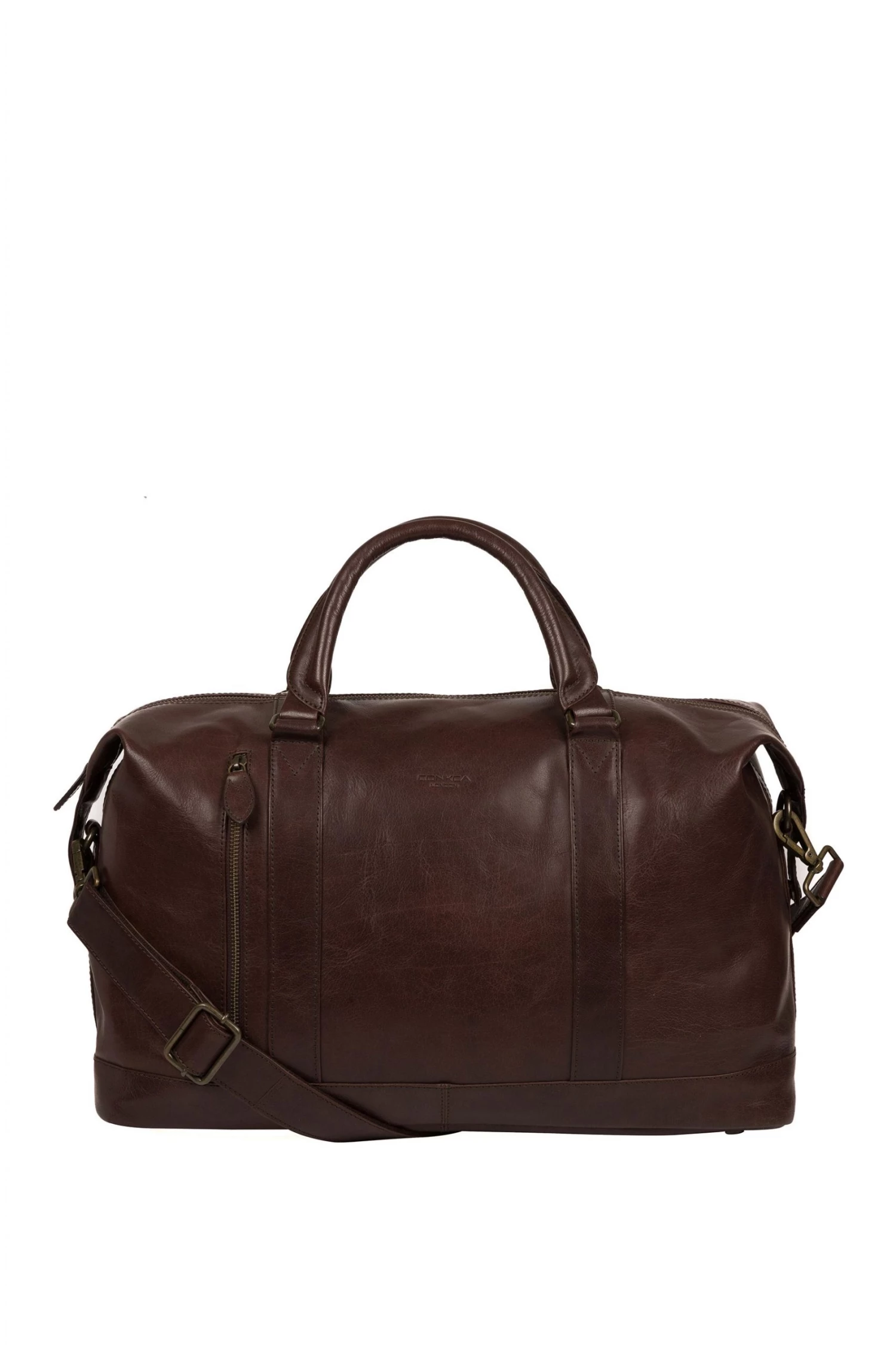 Conkca Rivellino Leather Holdall Dark Brown
