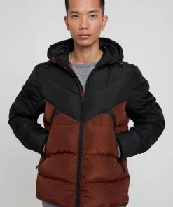 Blend Red Retro 2 Coluor Puffa Coat