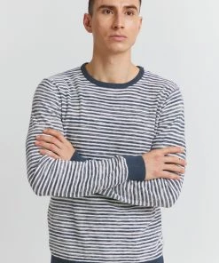 Blend Blue Nautical Stripe Knitwear In Soft Touch Cotton
