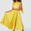Closet Yellow Gold Pleated Dress