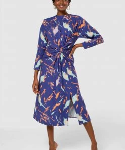 Closet Navy London Twist Front Dress