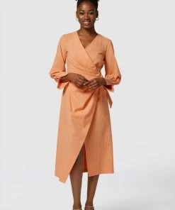 Closet Orange London Pleated Wrap Dress