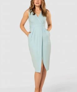 Closet Purple Multi London Sleeveless Wrap Dress