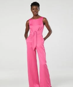 Closet Pink London Tie Front Jumpsuit