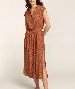 Billabong Brown Midi Shirt Dress