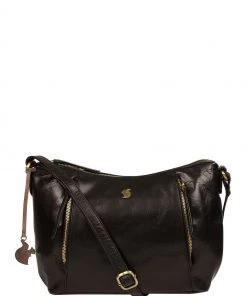 Conkca Esta Leather Cross-Body Bag Black