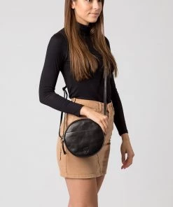 Conkca Black Rolla Leather Cross-Body Bag