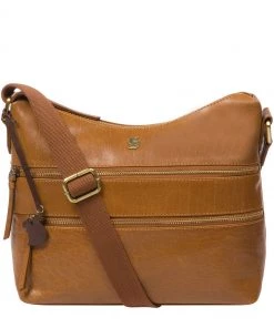 Conkca Georgia Leather Shoulder Bag Dark Tan
