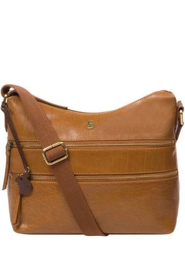 Conkca Georgia Leather Shoulder Bag Dark Tan - Image 7