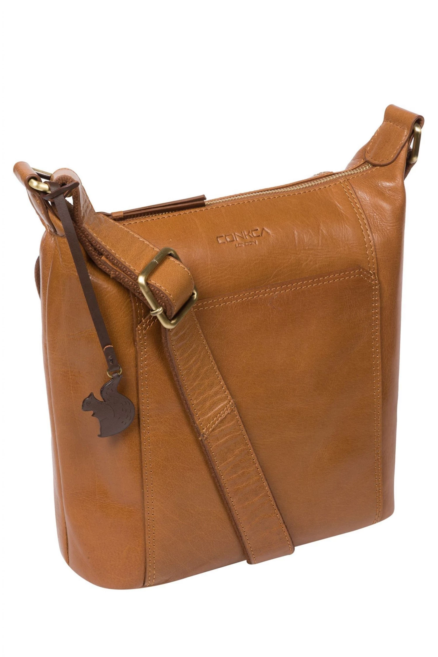 Conkca Yasmin Leather Cross-Body Bag Plum Purple - Image 3