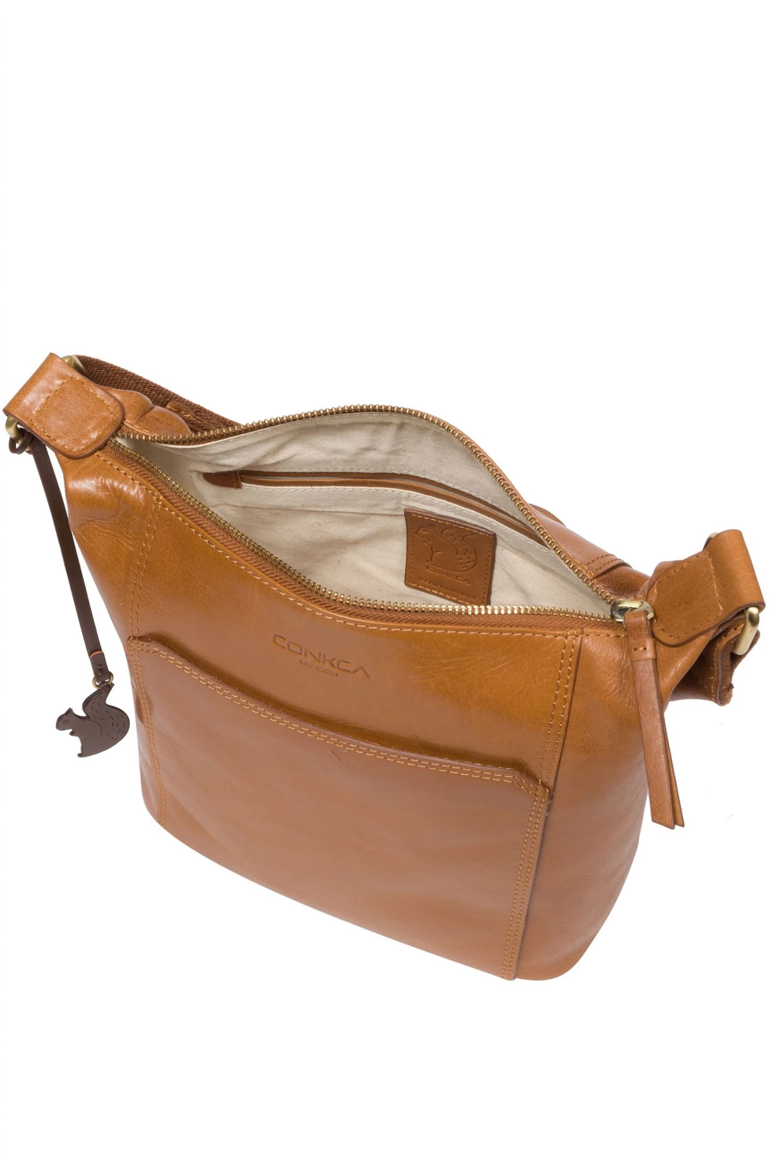 Conkca Yasmin Leather Cross-Body Bag Plum Purple - Image 4