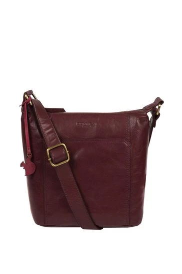Conkca Yasmin Leather Cross-Body Bag Plum Purple - Image 9