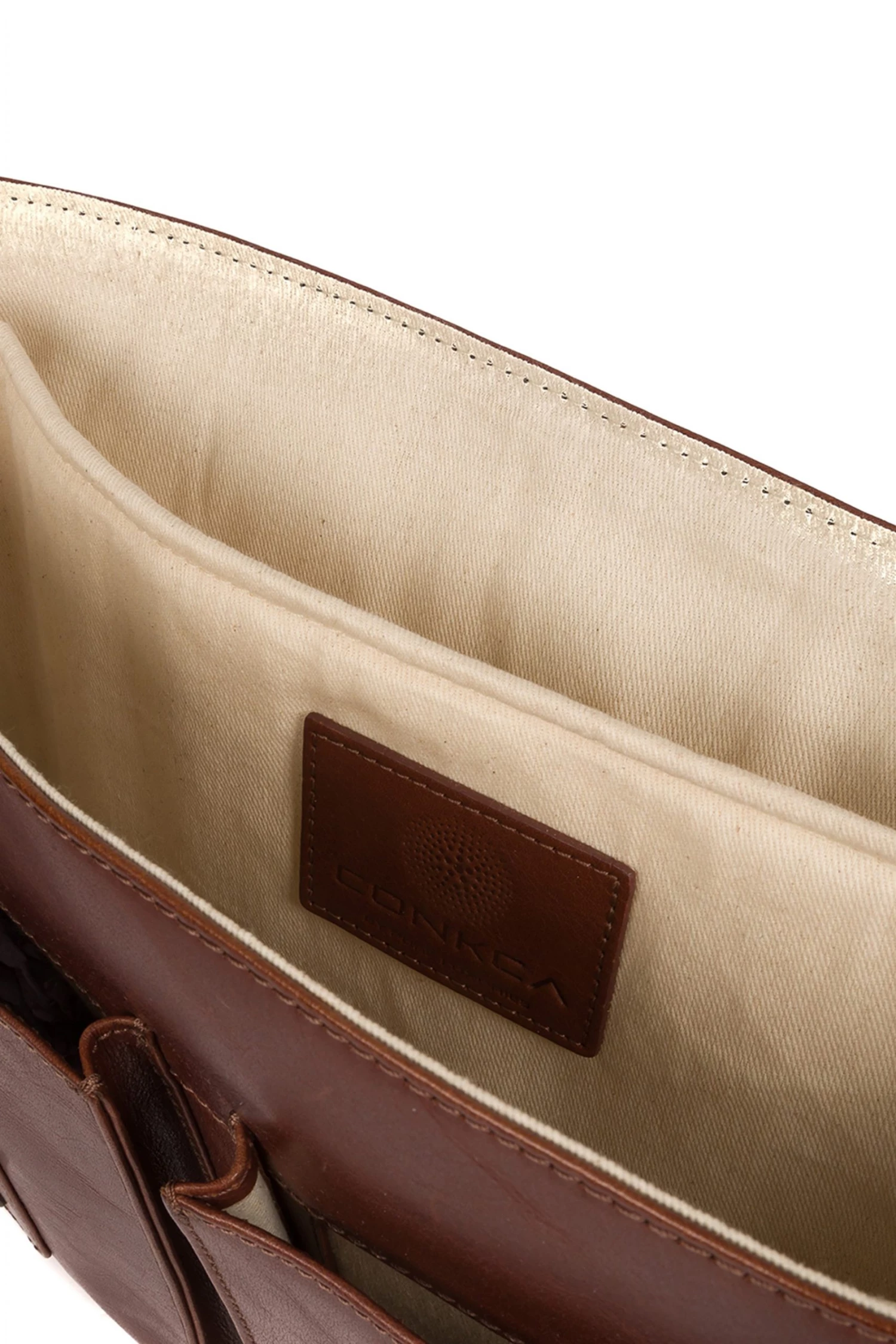 Conkca Pinter Leather Work Bag Black - Image 3