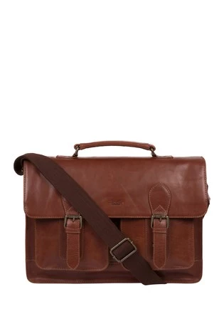 Conkca Pinter Leather Work Bag Black - Image 5