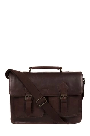 Conkca Pinter Leather Work Bag Black - Image 6