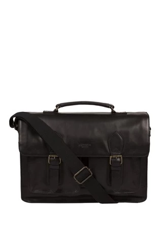 Conkca Pinter Leather Work Bag Black - Image 7