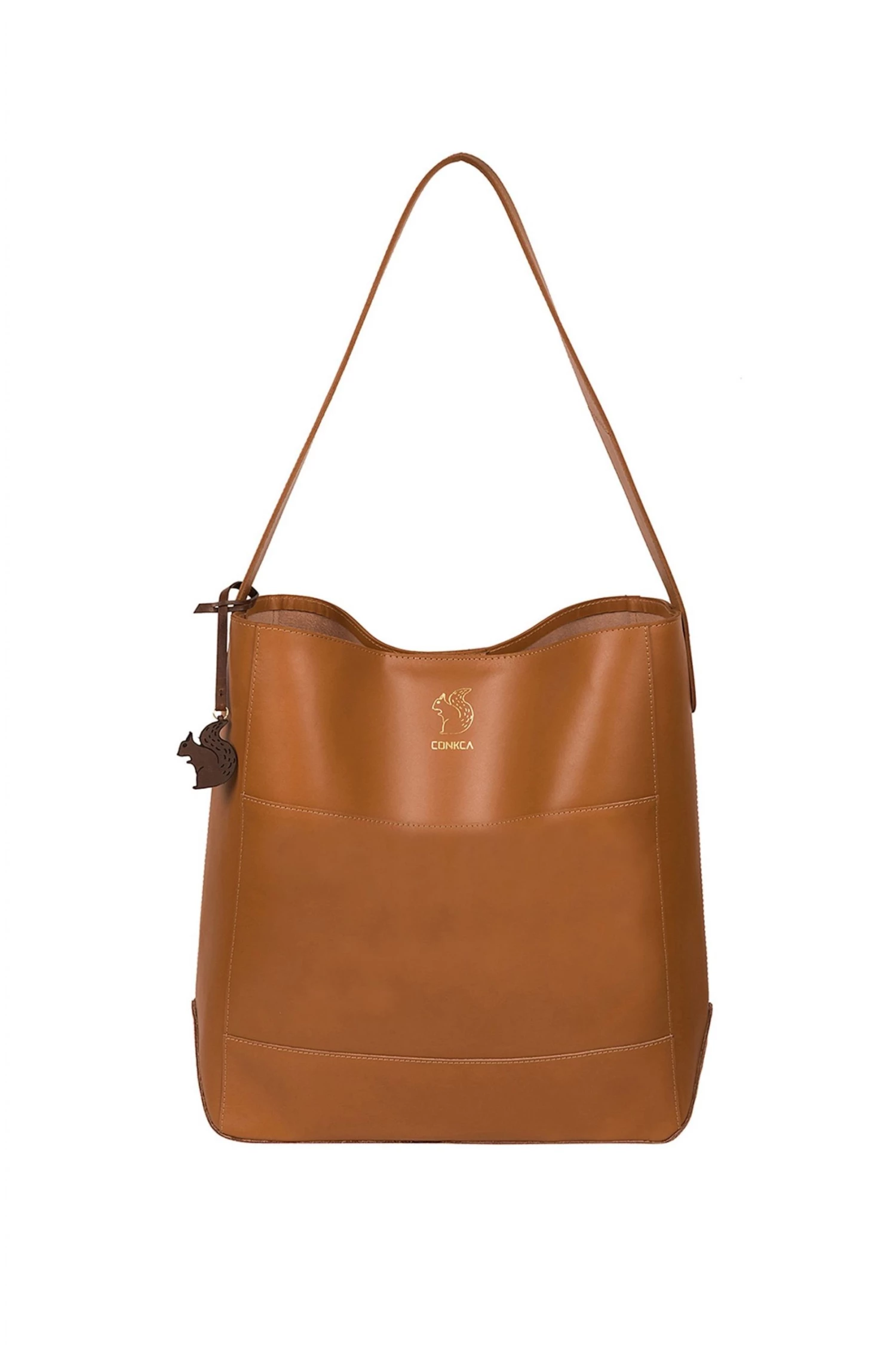 Conkca Reynolds Vegetable-Tanned Leather Shoulder Bag Jet Black