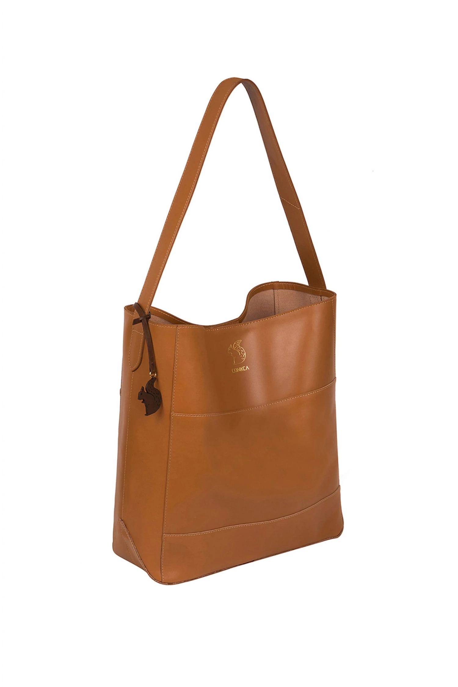 Conkca Reynolds Vegetable-Tanned Leather Shoulder Bag Jet Black - Image 4