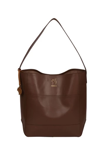 Conkca Reynolds Vegetable-Tanned Leather Shoulder Bag Jet Black - Image 8