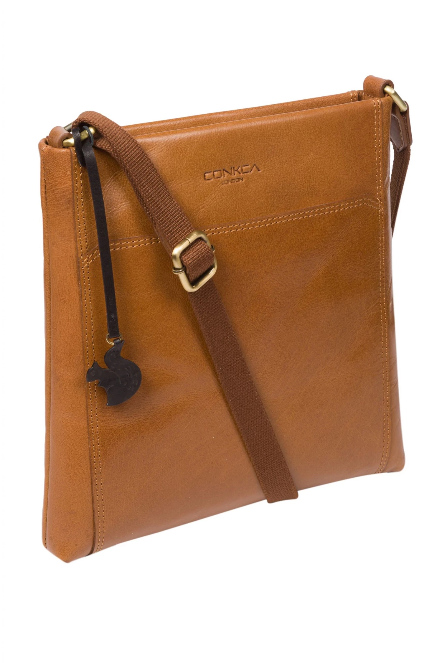 Conkca Dink Leather Cross-Body Bag Navy - Image 2