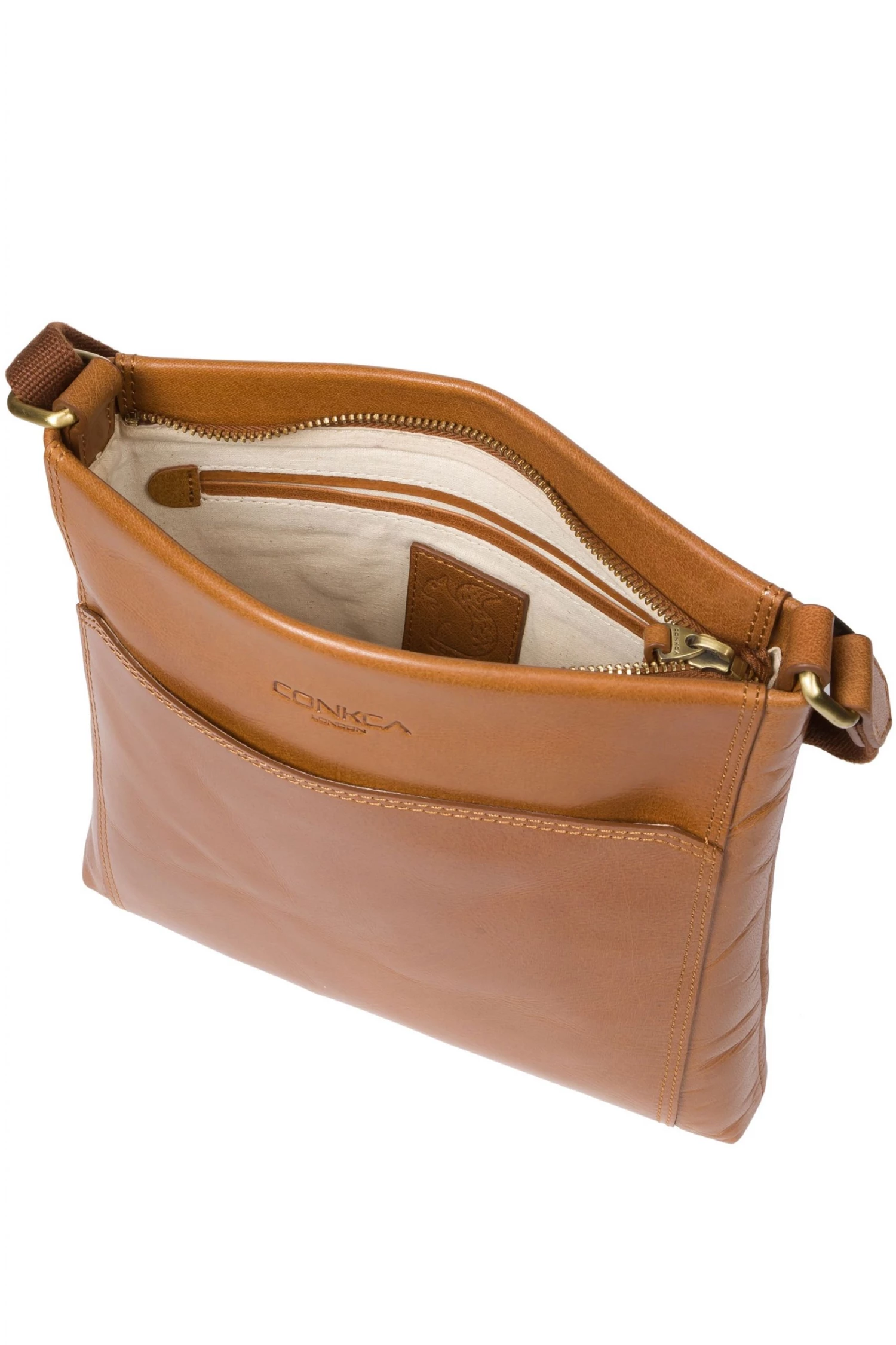 Conkca Dink Leather Cross-Body Bag Navy - Image 5