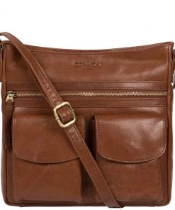 Conkca Bon Leather Cross-Body Bag Brown