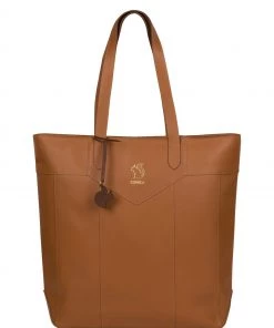 Conkca Eliza Vegetable-Tanned Leather Extra Large Shopper Bag Ombre Chestnut