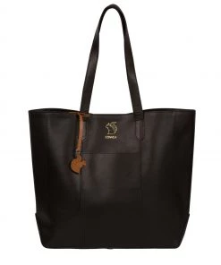 Conkca Hardy Vegetable-Tanned Leather Shopper Bag Jet Black