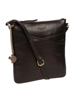 Conkca Avril Leather Cross-Body Bag Black