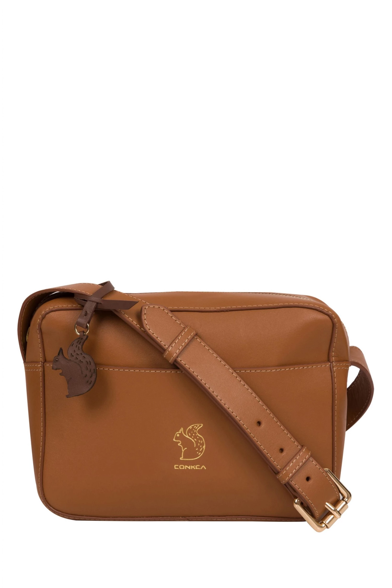 Conkca Tatum Vegetable-Tanned Leather Cross-Body Bag Saddle Tan