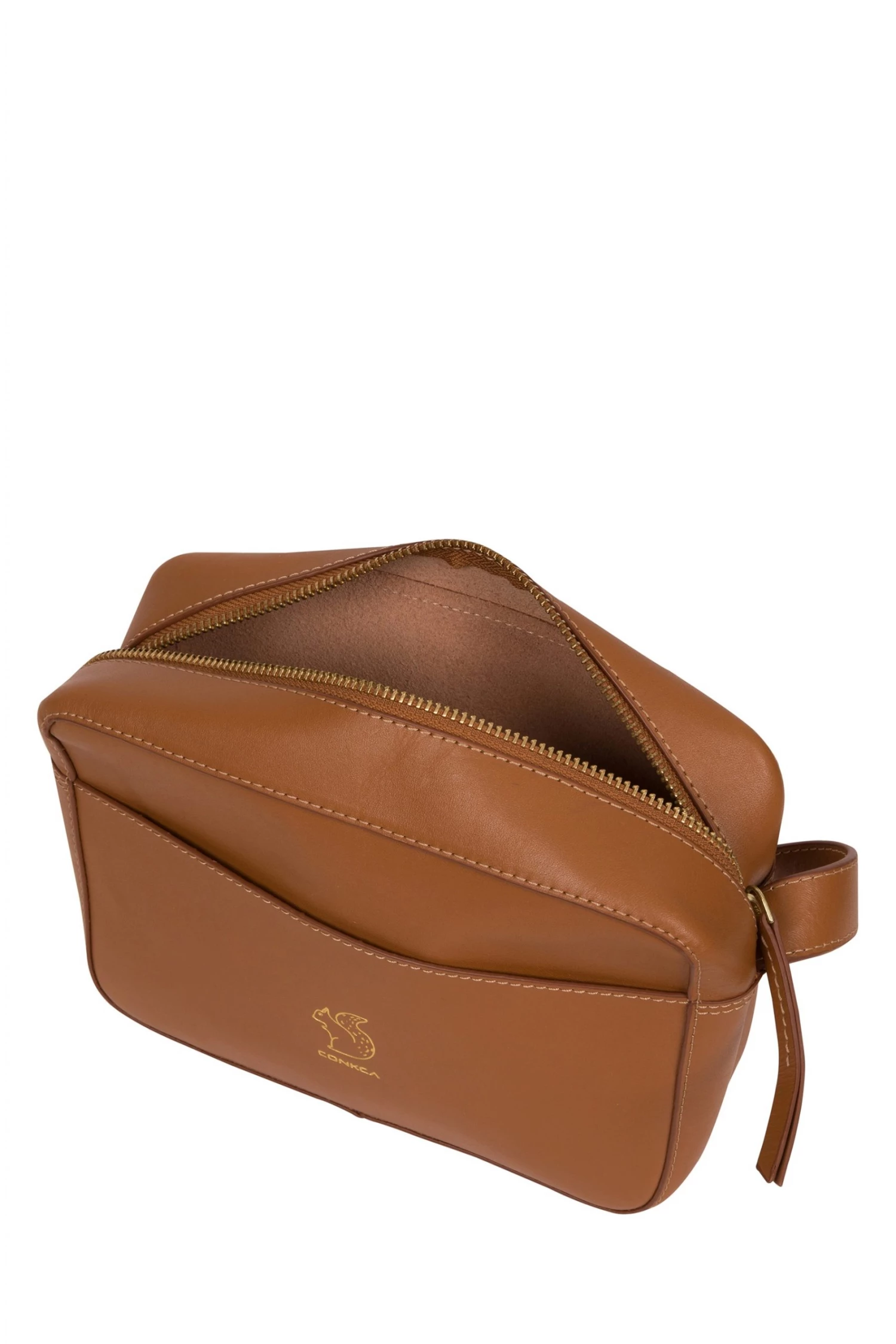 Conkca Tatum Vegetable-Tanned Leather Cross-Body Bag Saddle Tan - Image 3