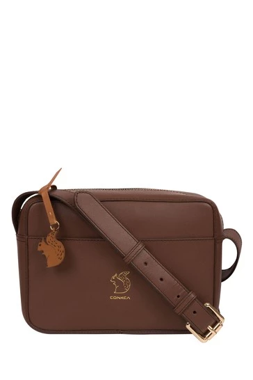 Conkca Tatum Vegetable-Tanned Leather Cross-Body Bag Saddle Tan - Image 7