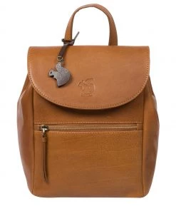 Conkca Simone Dark Tan Leather Backpack