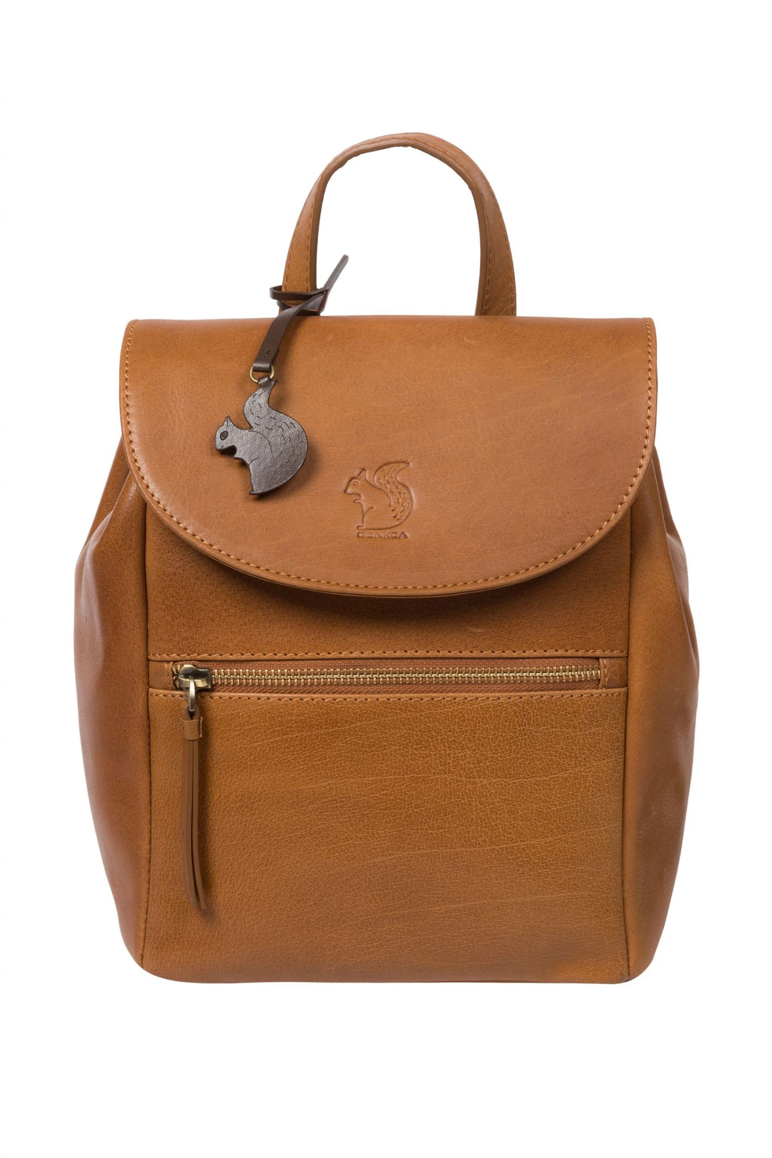 Conkca Simone Dark Tan Leather Backpack