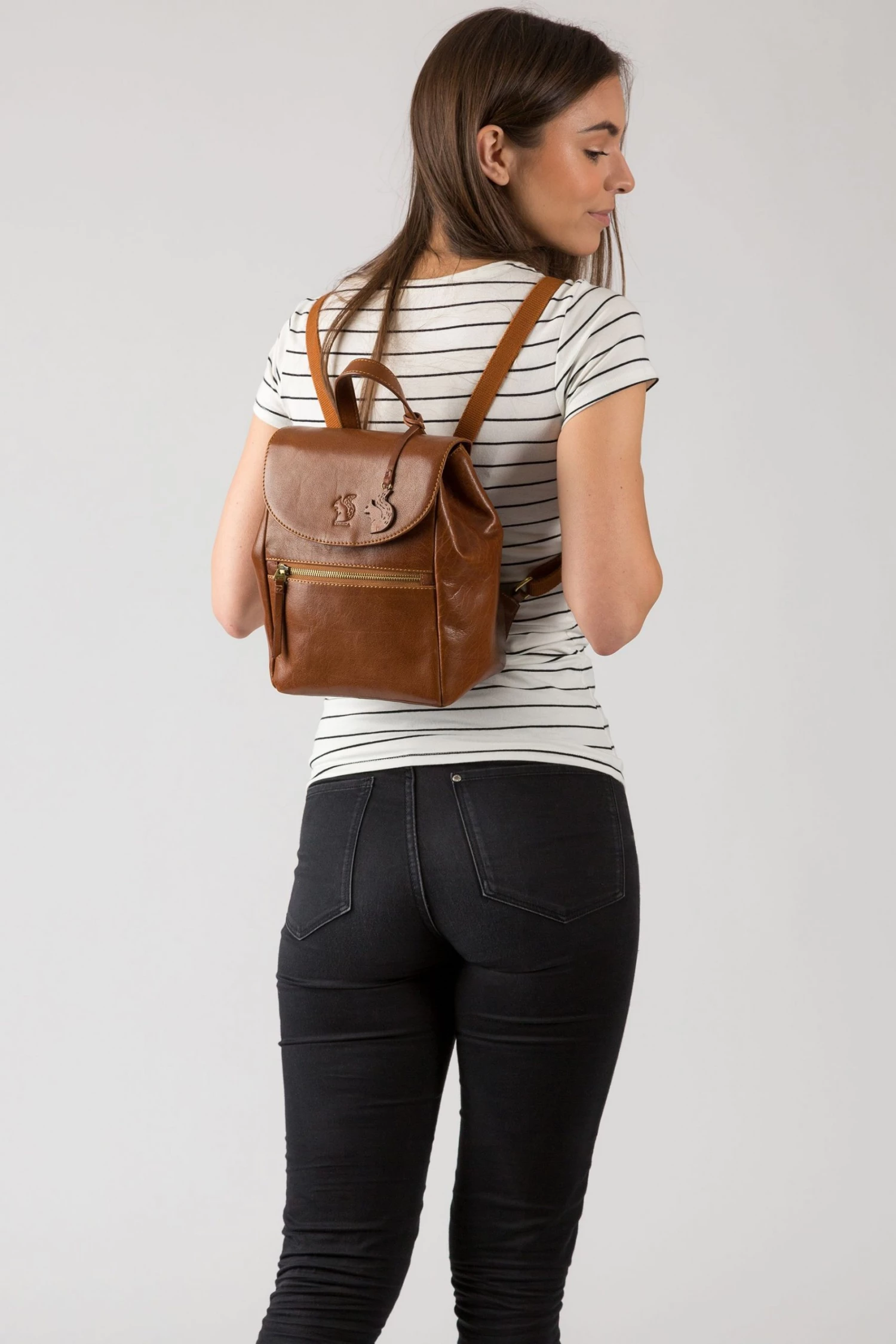 Conkca Simone Dark Tan Leather Backpack - Image 6