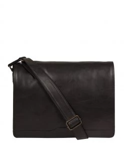 Conkca Zico Leather Messenger Bag Conker Brown