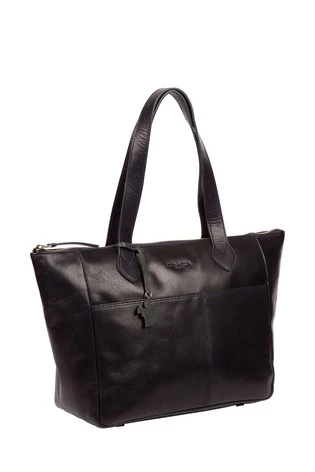 Conkca Harp Leather Tote Bag Black - Image 6