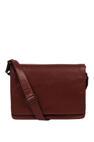 Conkca Zagallo Leather Messenger Bag Dark Brown - Image 9