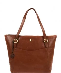 Conkca Mondo Leather Tote Bag Conker Brown