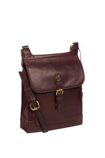 Conkca Sasha Leather Cross-Body Bag Plum - Image 11