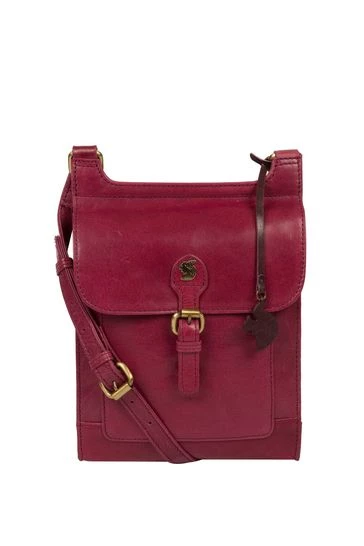 Conkca Sasha Leather Cross-Body Bag Plum - Image 12