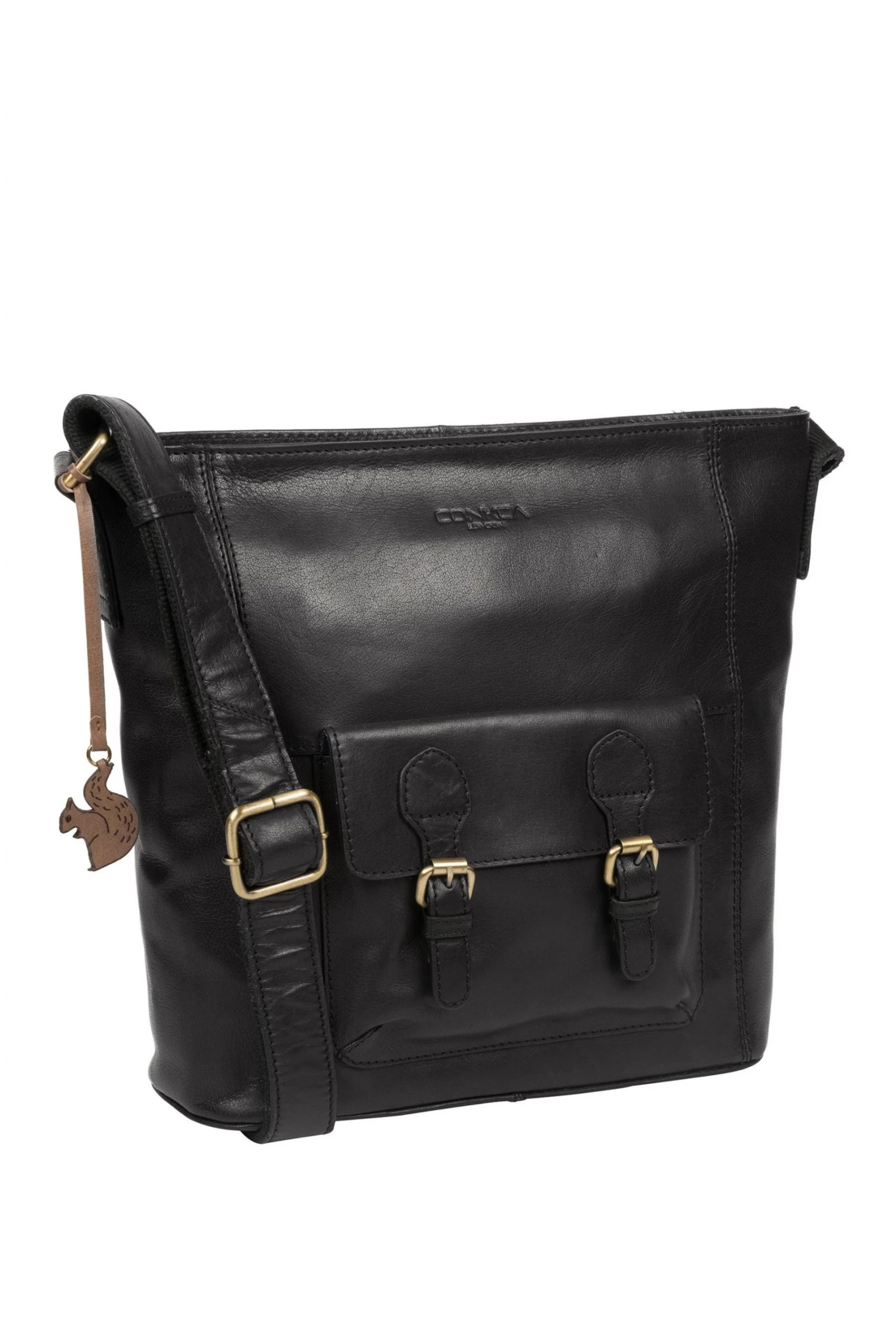 Conkca Robyn Leather Shoulder Bag Conker Brown