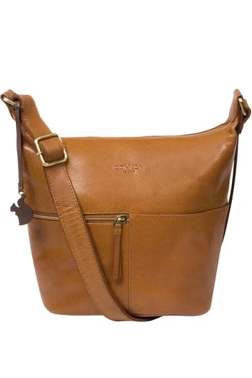 Conkca Robyn Leather Shoulder Bag Conker Brown - Image 7