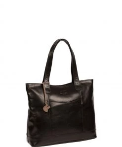 Conkca Black Patience Leather Tote Bag