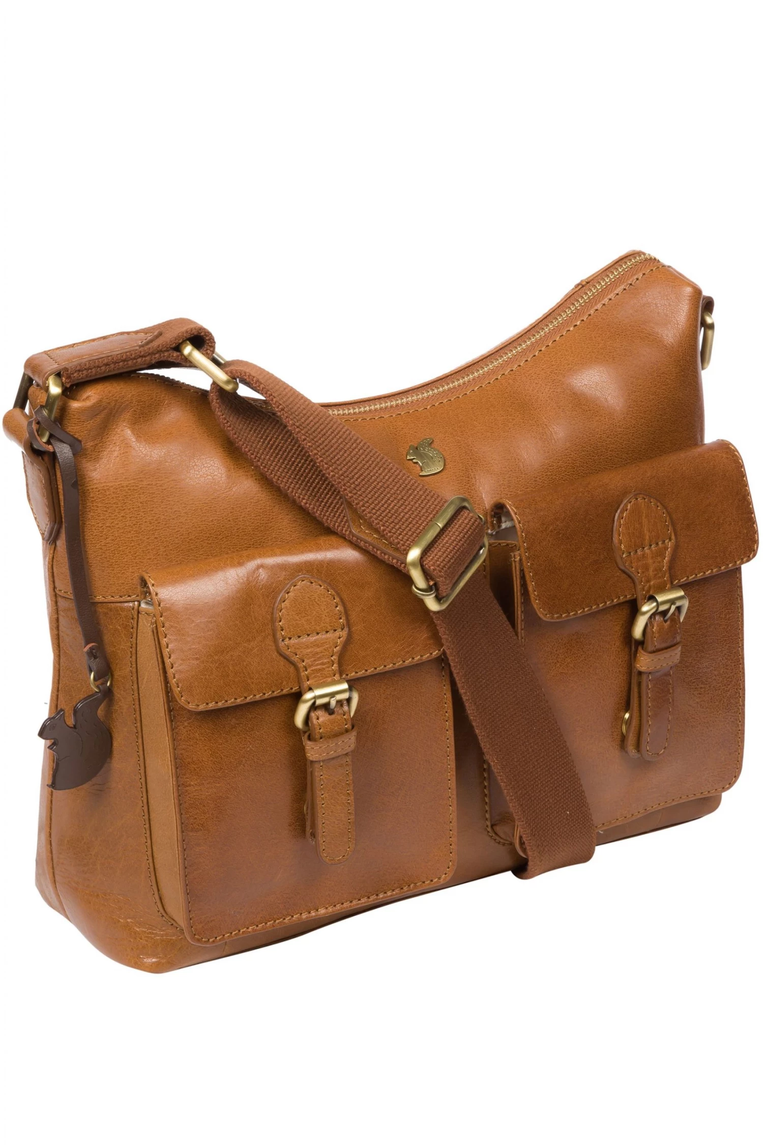 Conkca Nancie Dark Tan Brown Leather Shoulder Bag - Image 3