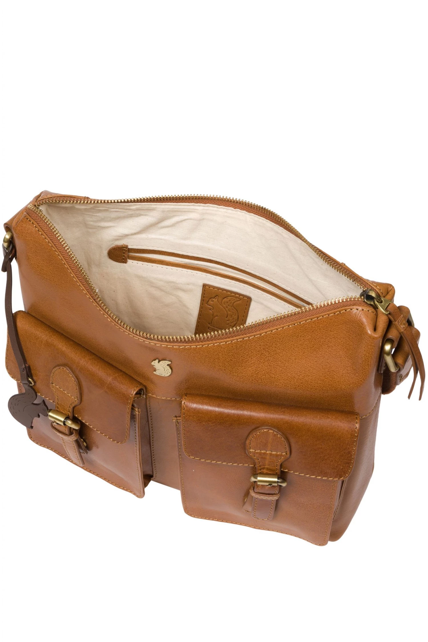 Conkca Nancie Dark Tan Brown Leather Shoulder Bag - Image 5