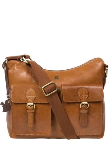 Conkca Nancie Dark Tan Brown Leather Shoulder Bag - Image 7