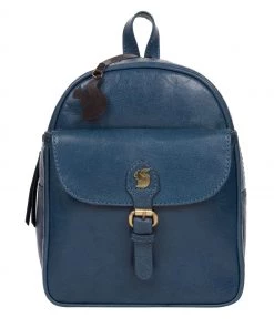Conkca Eloise Snorkel Blue Leather Backpack