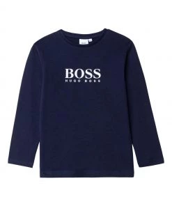 BOSS Navy Blue Long Sleeved T-Shirt