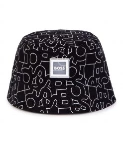 BOSS Black Logo Printed Bucket Hat